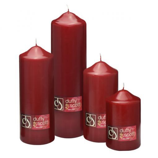 Red Claret Pillar Candles