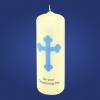 Blue Christening Candle