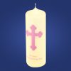 Pink Christening Candle