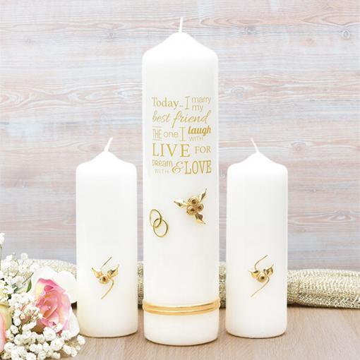 Gold Wedding Verse Wedding Candle Set