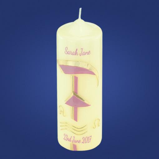 Pink PX Baptism Candle