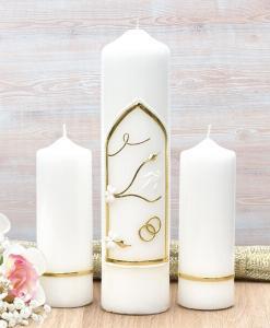 Gold Wedding Window Wedding Candle Set