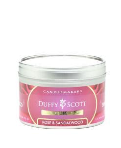 Rose & Sandalwood Scented Tin Candle