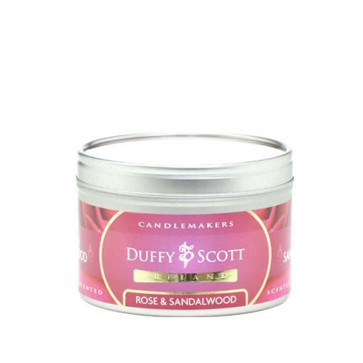 Rose & Sandalwood Scented Tin Candle