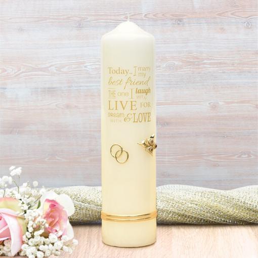 Gold Wedding Verse Wedding Candle