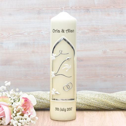 Silver Wedding Window Wedding Candle