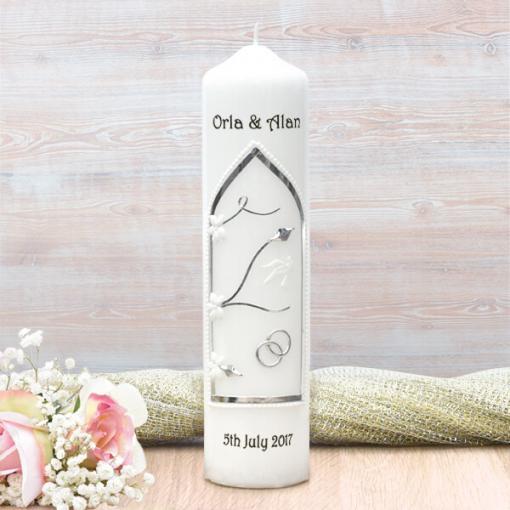 Silver Wedding Window Wedding Candle