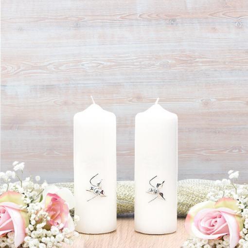 Silver Roses Wedding Side Candles