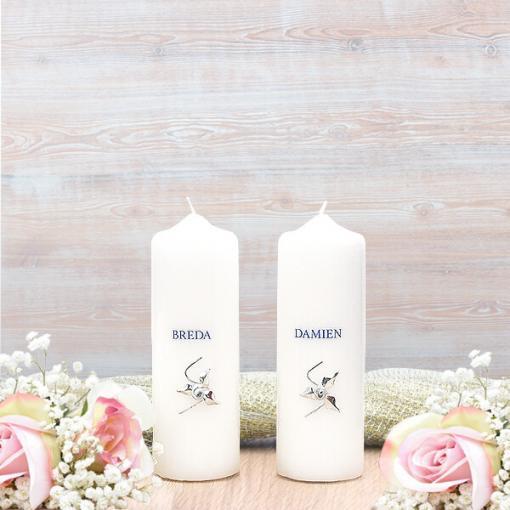 Silver Roses Wedding Side Candles