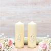 White & Silver Roses Wedding Side Candles