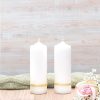 Gold Treble Band Wedding Side Candles